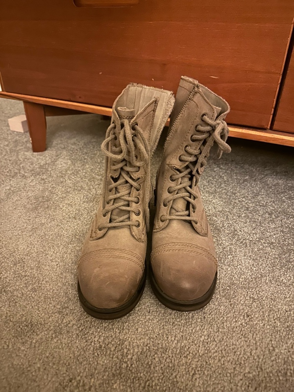 Steve Madden Taupe Combat Boots